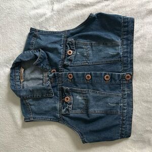 Girls Size Large Denim Jacket Vest